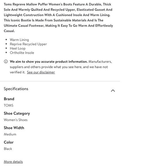 Toms Alpargata Mallow Puffer black boots NWT - Picture 13 of 15